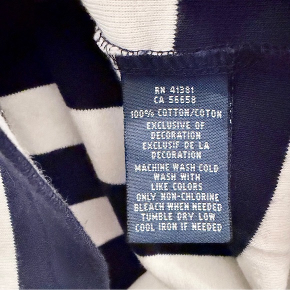 NWT Ralph Lauren Navy & White Striped Long Sleeve Shirt Size M - Picture 4 of 6